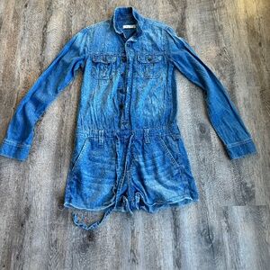 Abercrombie Size Small Long Sleeve Denim Romper